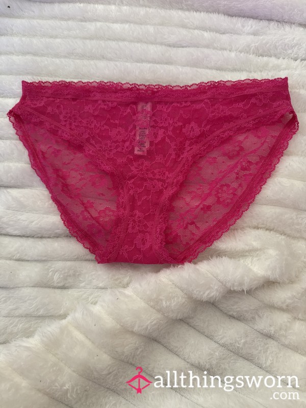 VS HOT PINK Full Lace Panty