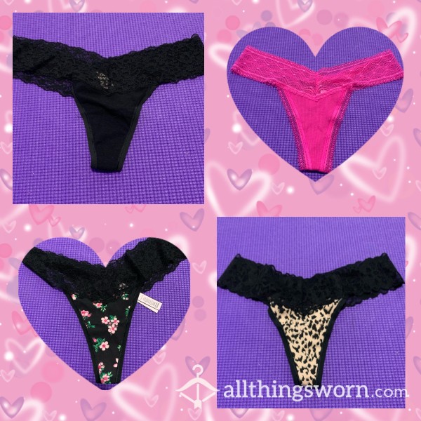 VS LACE COTTON THONGS