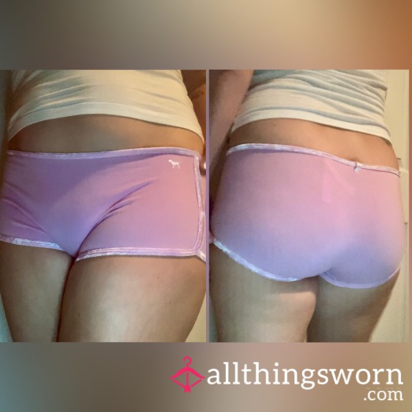 VS Light Pink Boyshort With Velvet