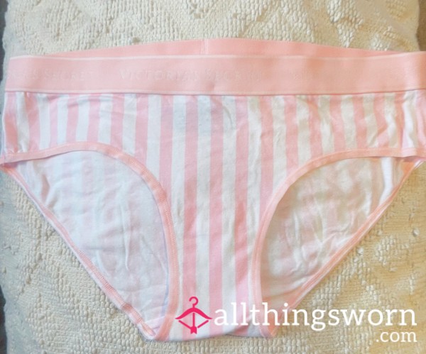 VS Pink And White Striped Panties