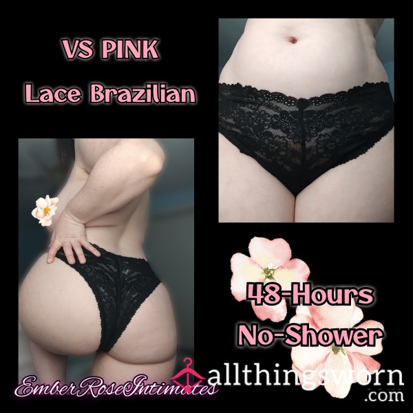 VS PINK Black Lace Brazilian