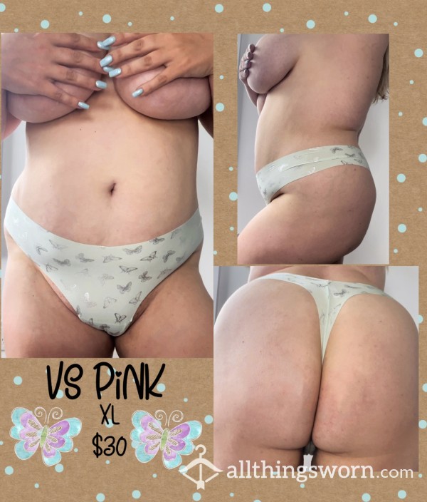 ✨$25✨🦋 VS PiNK Bu*terfly Baby No-Show Thong🦋XL🦋