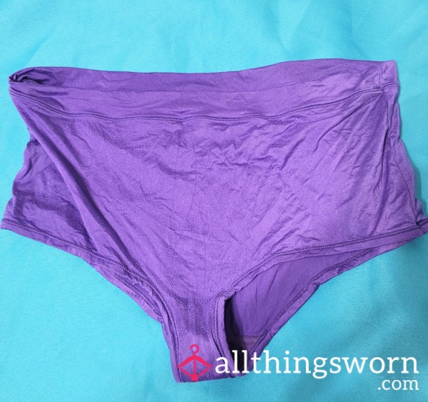 VS Purple Satin Shortie Panties XL – Well Loved – Cotton Gusset – US Shipping Included