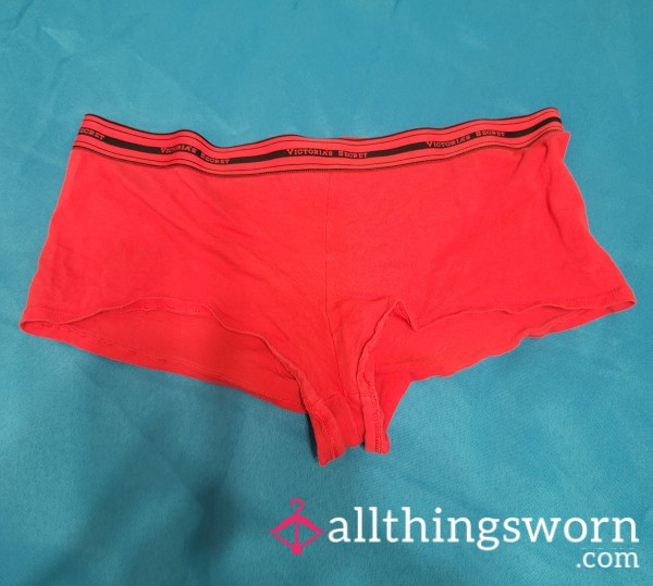 VS Red Cotton Boyshort Cheeky Shortie Panties XL – Well Loved – Cotton Gusset – US Shipping Included