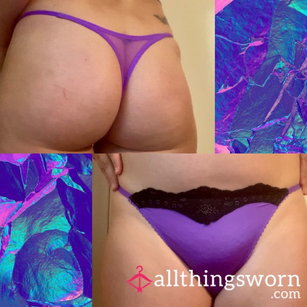 VS Silky Nylon Purple With Black Lace