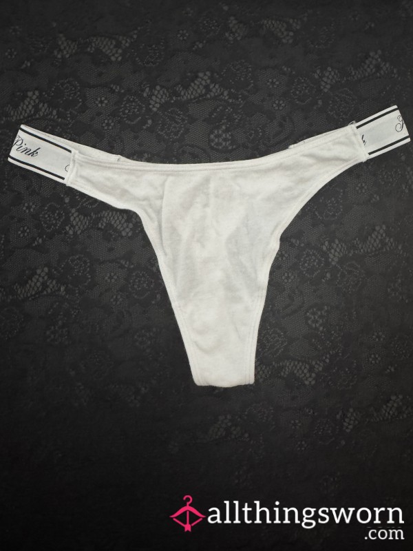 VS White Cotton Thong