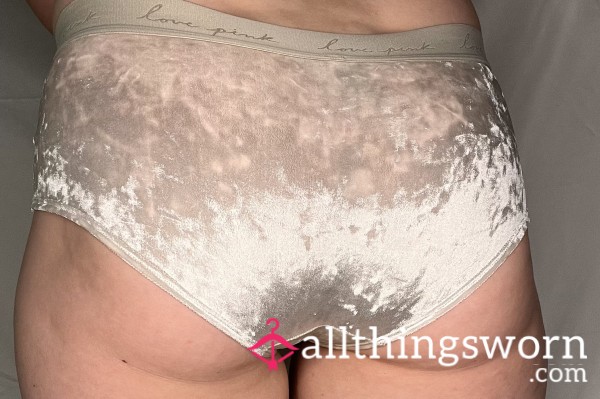 VS White Velvet Bootyshorts