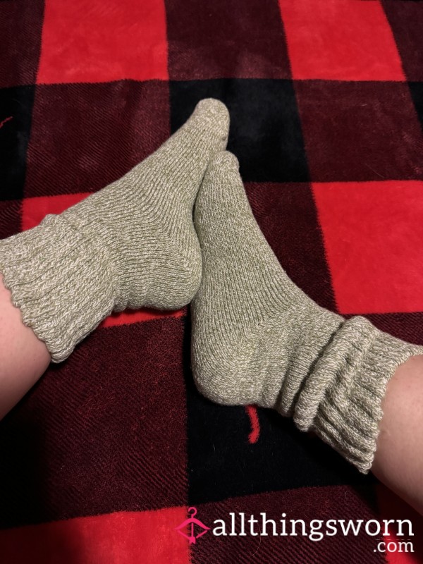 Warm Green Winter Socks