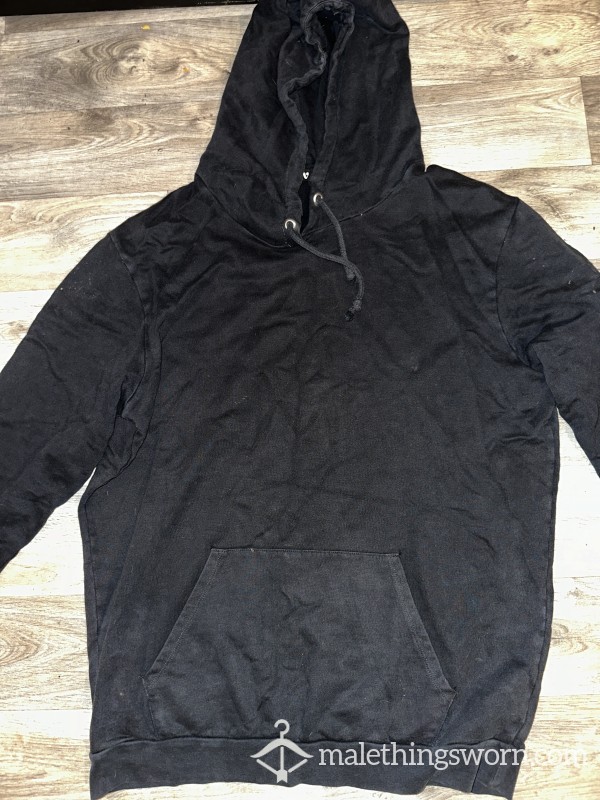 (SALE - £7 Off) Washed Black/Charcoal Grey Hoody - Size M/L