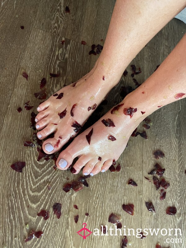 Watch Me Crushing Grapes In My Tights And Playing In Them Barefoot