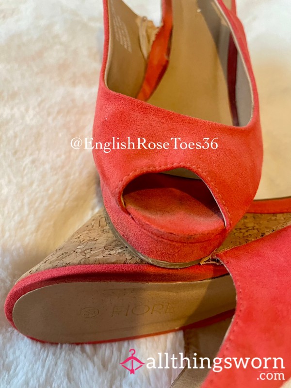 Wedge Open Toe Heels Size 5 £ Incl P&p