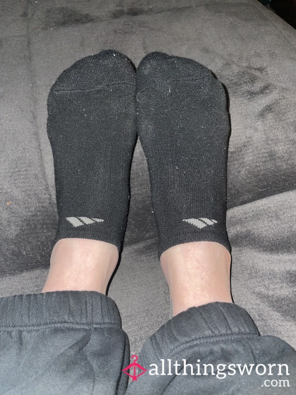 Week Worn Black Adidas Socks