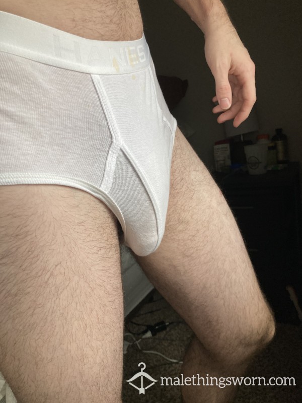 MADE TO ORDER - Week Worn - Sweaty Cotton White Briefs - Customizable - $30 Shipped