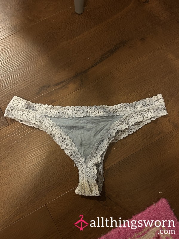 Well-loved Baby Blue Lace Thong