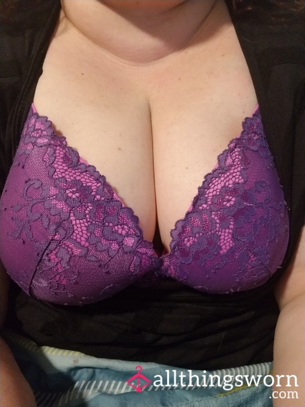 Well Loved Purple Lacey Padded Bra 40C