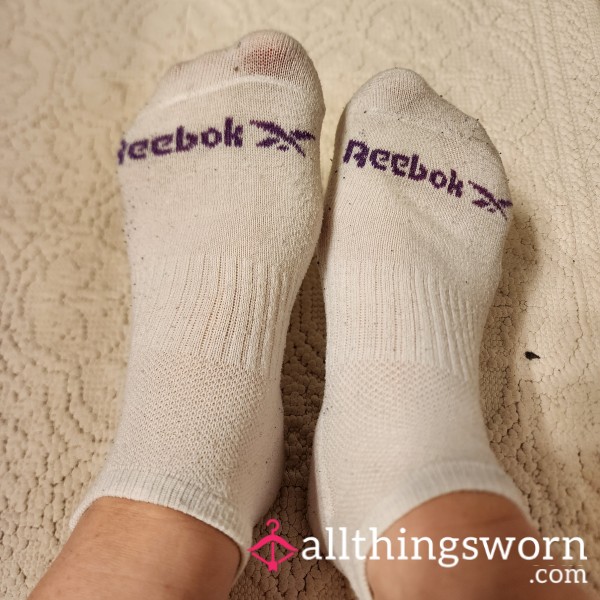 Well Loved White Reebok Ankle Socks