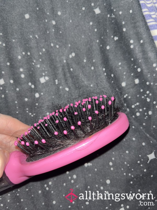 Well Used Hairbrush With Lots Of Hair