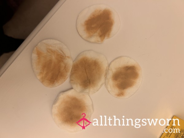 Well-used Makeup Pads On A S**y Dirty Milf