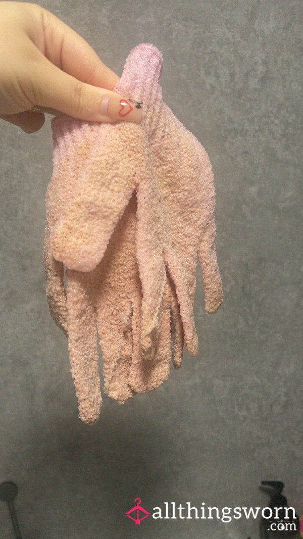 Well Used Pair Of Dirty Exfoliating Gloves