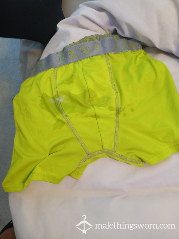 Well Used Well Worn Dkny Boxers Lime Green,