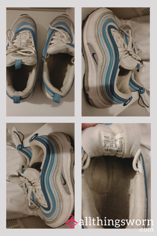 Well Used Worn Dirty Nike 97 Blue And White