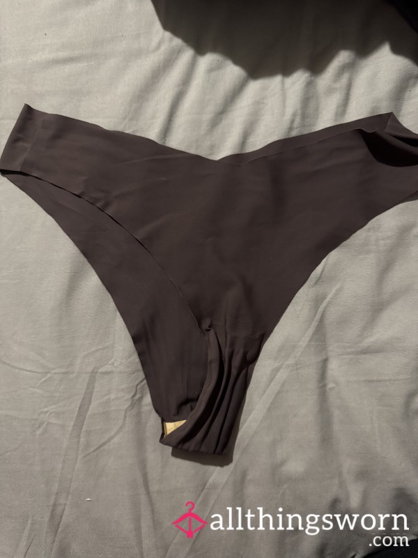 Well Used, Worn Through Airport Silky Brown Undies