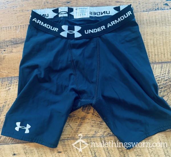 F**ked Well-Used Younger Bottom Under Armor Compression Shorts (M)