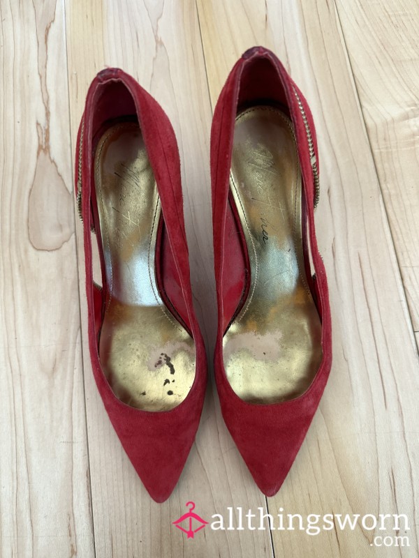 Well Worn 10 Year Old Marc Fisher Red Heels