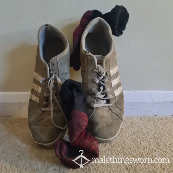 Well Worn Gym Adidas Trainers And Socks