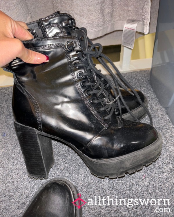 Well Worn Black Ankle Boots