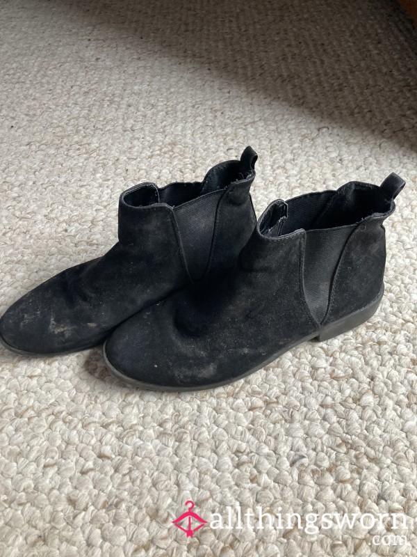 Well-Worn Black Ankle Boots