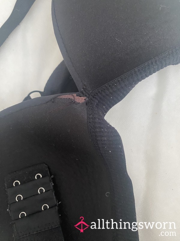 Well Worn Black Bra Worn Multiple Times