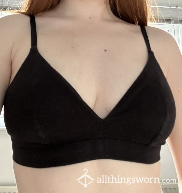 Well-worn Black Cotton Bralet