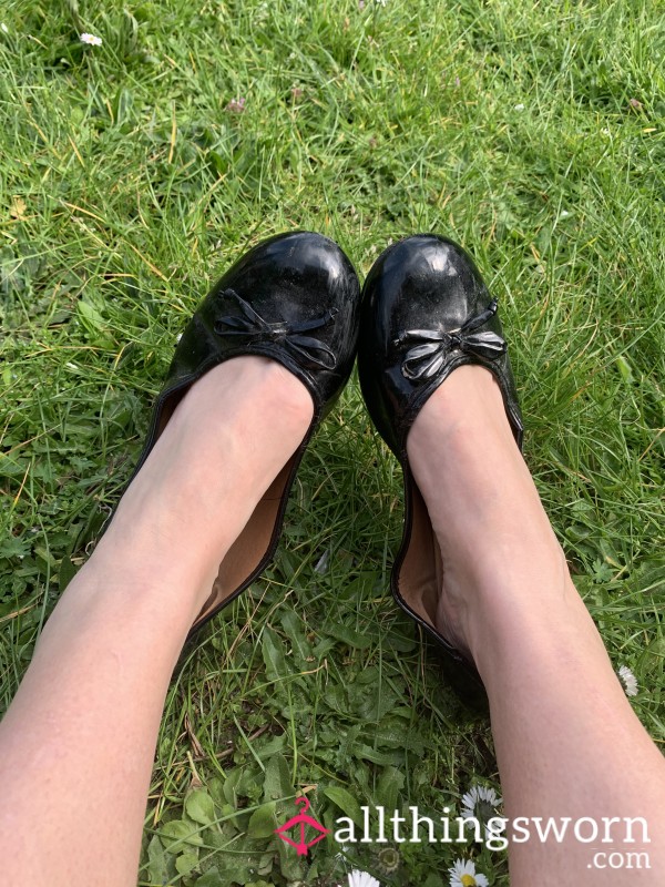 Well Worn Black Flat Shoes