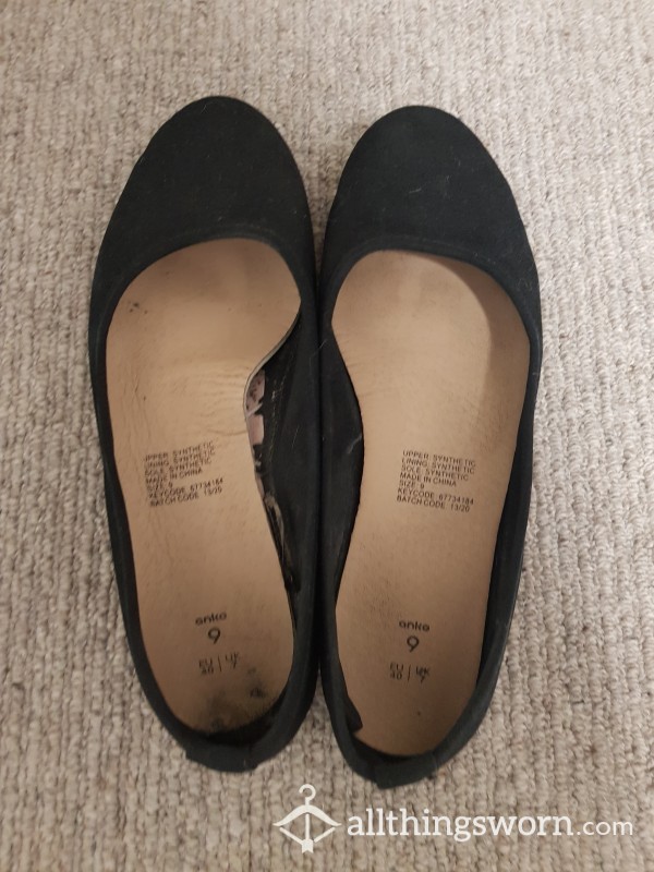 Well Worn Black Flats