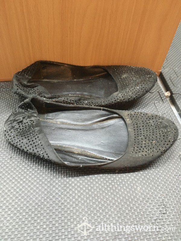 Well Worn Black Flats