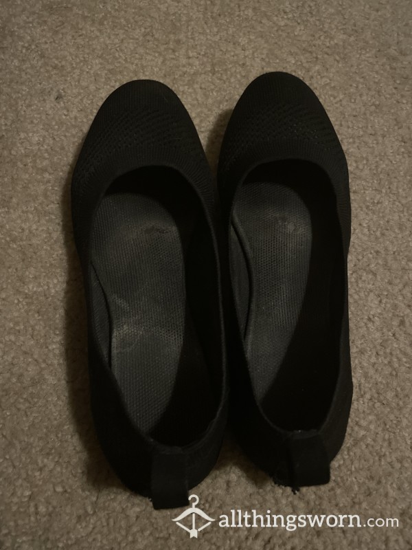 Well Worn Black Flats