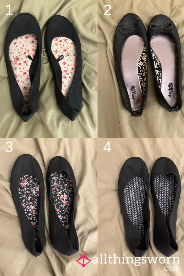 Worn Black Flats *SALE*