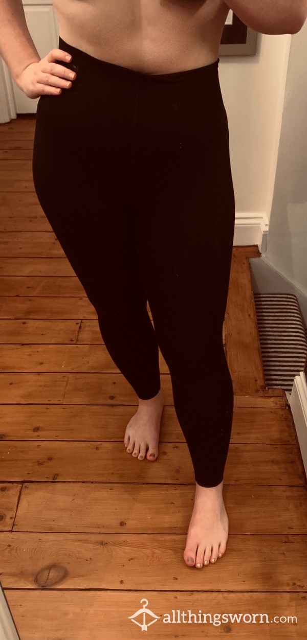 Well-Worn Sweaty Black Gym Leggings