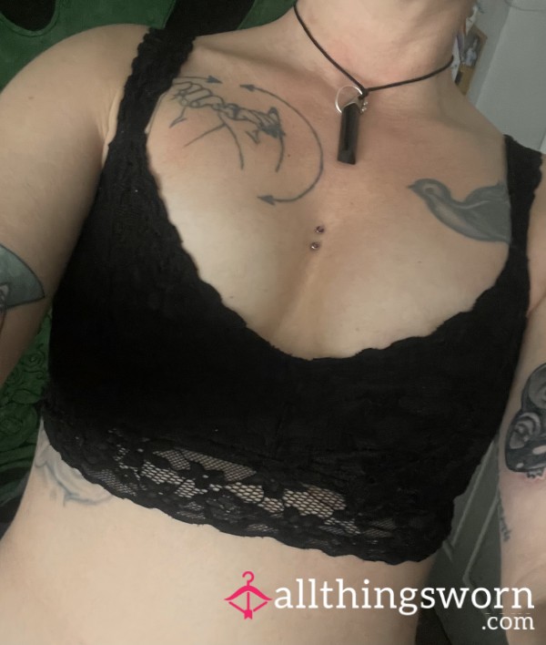 Well Worn Black Lace Bra