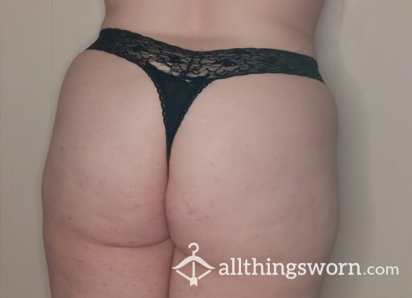 Well Worn Black Lace Thong