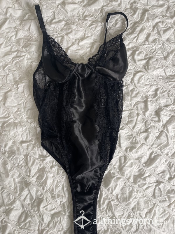 Well Worn Black Lacy Flor*l Bodysuit