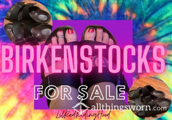 Well-Worn Black Leather Birkenstocks