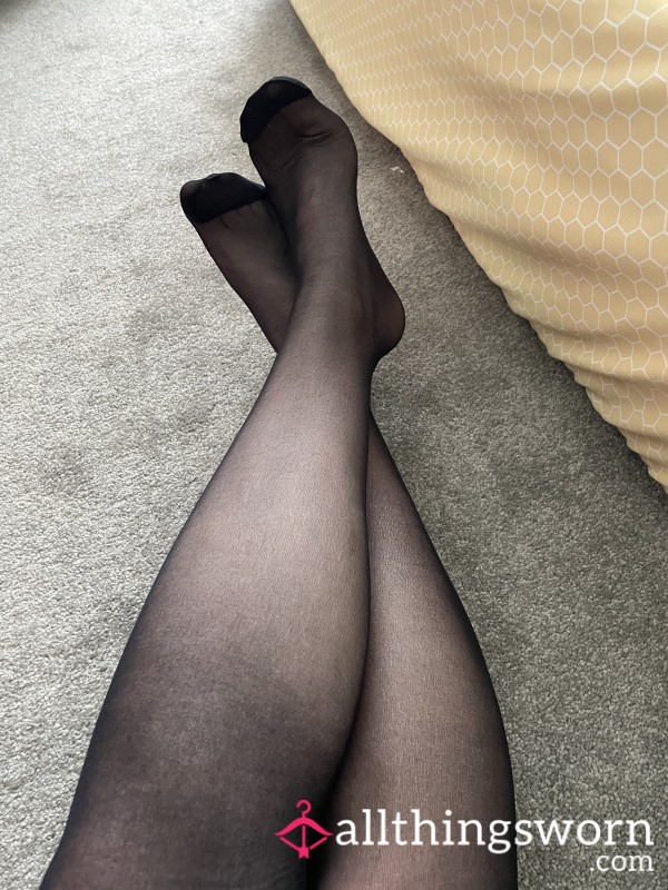 Well-worn Black Nylon Pantyhose Tights (Can Be Worn WITH Or WITHOUT Underwear 🤪)