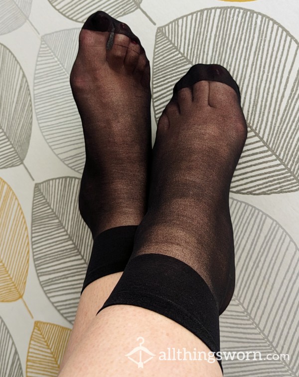 Well Worn Black Nylon Socks