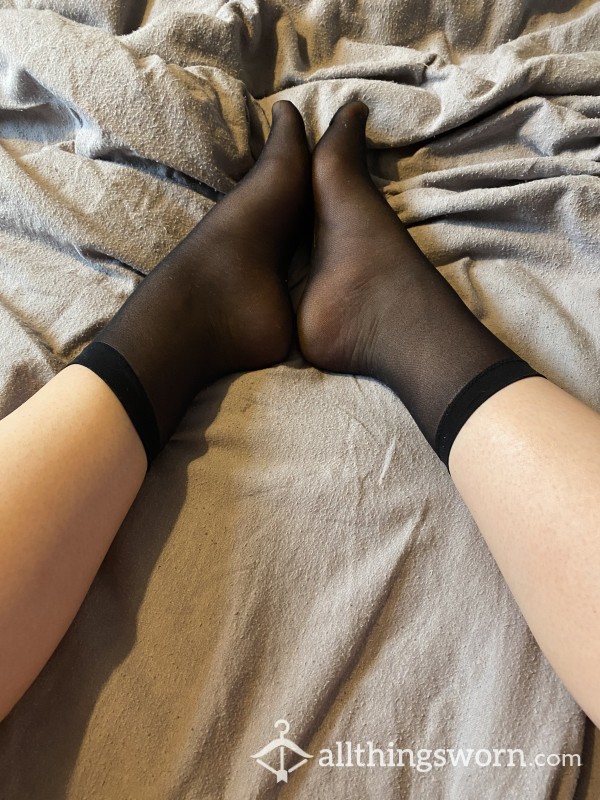 Well Worn Black Nylon Socks