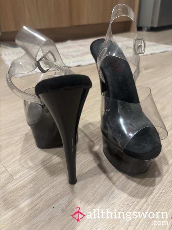 Well Worn Black Pleaser Heels Size 8