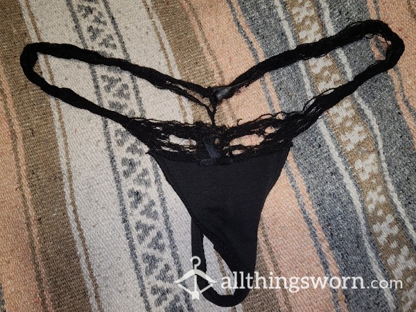 Well Worn Black S**y Thong🥰