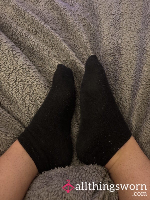 Well-Worn Black Sweaty Socks – All Day Wear, Just For You