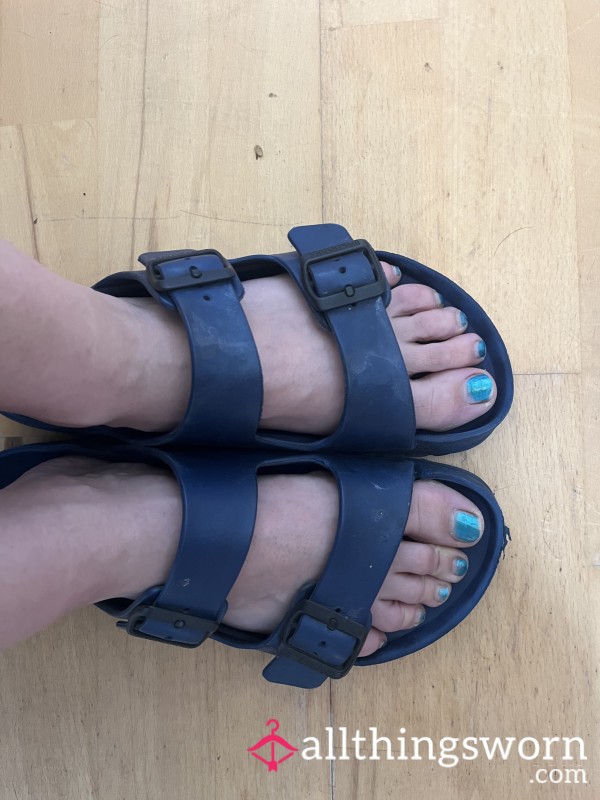 Well Worn Blue Birkenstocks